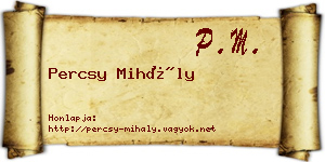 Percsy Mihály névjegykártya